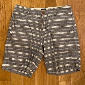 Men's J.Crew Grey Shorts with horizontal stripes